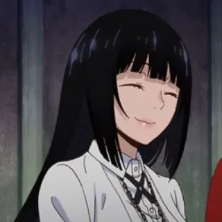 ♣️ Yumeko Jabami Kakegurui anime, gambling, smile, black hair, Kakegurui, Yumeko Jabami telegram sticker
