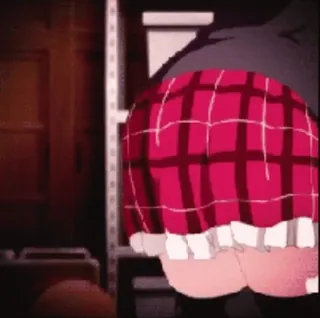 💃 falda, mujer, trasero, anime telegram sticker