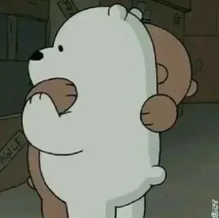 ➰ dibujo animado, oso, We Bare Bears, lindo, abrazo, personajes de dibujos animados telegram sticker