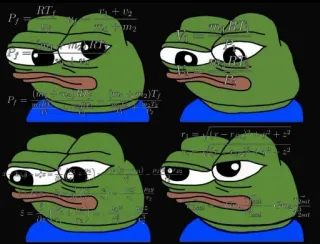 ⁉️ Pepe the Frog Meme, Pepe, Rana, Internet, Matemáticas, Ecuación telegram sticker