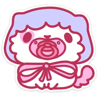 👶 cartoon, puppy, pacifier, kawaii, cute telegram sticker