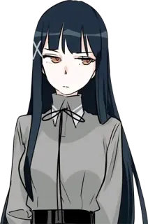 😒 Аниме, Девушка, Персонаж, Грустный telegram sticker