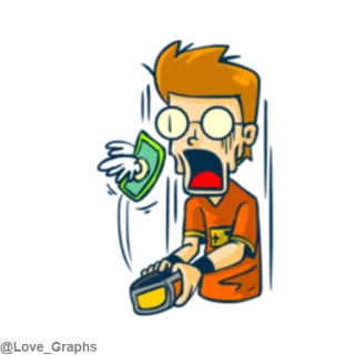 😣 cartoon, shocked, screaming, character, comic telegram sticker