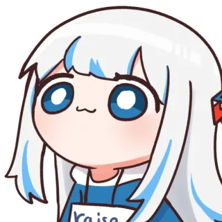 ☺️ raise อนิเมะ, การ์ตูน, วีทูปเบอร์, กอร์ กูรา, ฉลาม, น่ารัก telegram sticker