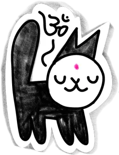 😑 kat, hindoeïsme, om, spiritueel, meditatie, poesje telegram sticker