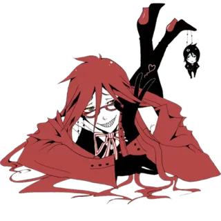 😁 Grell Sutcliff Black Butler Anime, Manga, Rote Haare, Brille, Black Butler, Grell Sutcliff telegram sticker
