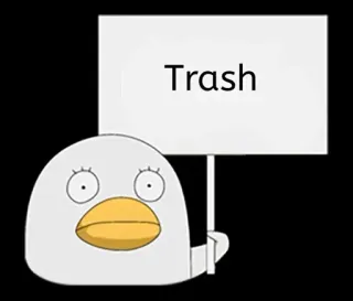 🤐 Trash bird, trash, sign telegram sticker