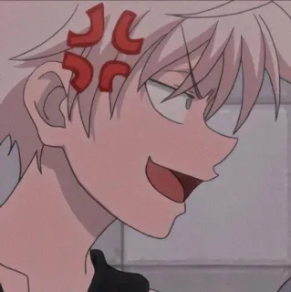 💞 Killua Zoldyck Hunter x Hunter Anime, Personaggio, Killua, Hunter x Hunter, Arrabbiato, Rosso telegram sticker