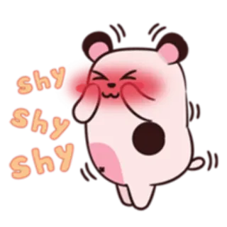 😊 shy shy shy timide, mignon, animal, dessin animé, rougir, kawaii, adorable whatsapp sticker