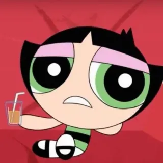 🍭 Buttercup The Powerpuff Girls dibujos animados, televisión, personaje, animado, bebida, relajarse telegram sticker