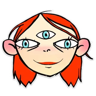 👁 visage, yeux, personne, dessin animé, femme, tête telegram sticker