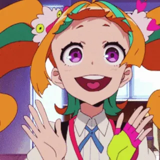 🌈 Аниме девушка, Мультфильм, Рыжие волосы, Милый, Улыбается telegram sticker