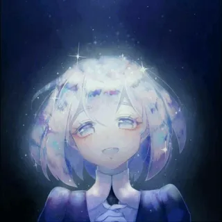 🌙 アニメ, マンガ, キラキラ, 光, キャラクター, アートワーク, デジタルアート telegram sticker