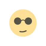 😎 emoji, smiley face, sunglasses, cool, yellow, pixel art whatsapp sticker