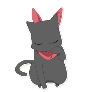😌 แมว, อนิเมะ, สติกเกอร์, จิบิ, น่ารัก, คาวาอิ, สัตว์, แมว telegram sticker