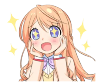 😻 anime, girl, cute, sparkling, happy, excited, school uniform telegram sticker