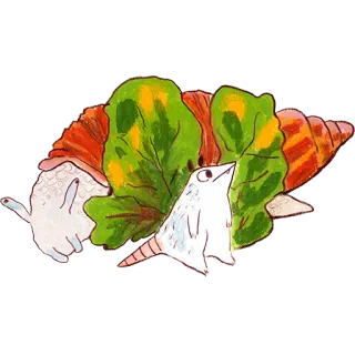 🐌 ślimak, szczur, sałata, zwierzę, kreskówka telegram sticker