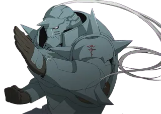 😏 Alphonse Elric Fullmetal Alchemist Anime, Baju Zirah, Seni Bela Diri, Bertarung, Alkimia, Karakter telegram sticker