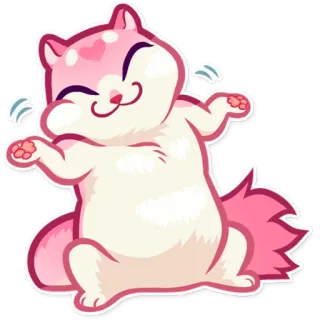 👐 lindo, animal, kawaii, ardilla, rosa, dibujos animados telegram sticker