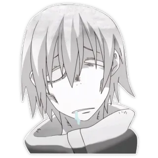 💀 anime, sad, crying, character, emotional whatsapp sticker