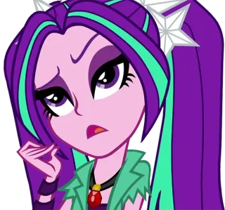 🤔 Aria Blaze My Little Pony: Equestria Girls Aria Blaze, Equestria Girls, My Little Pony, dibujos animados, animado telegram sticker