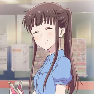 🎀 Tohru Honda Fruits Basket anime, girl, cute, smile, Tohru Honda, Fruits Basket, kawaii telegram sticker