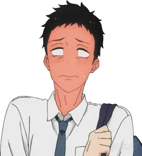 😳 Anime, Estudante, envergonhado, corando, Personagem de anime telegram sticker