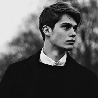 ⛓ portret, mężczyzna, czarno-biały, model, męski, młody telegram sticker