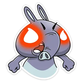 😡 Dibujos animados, Animal, Enojado, Personaje, Ilustración, Pegatina telegram sticker
