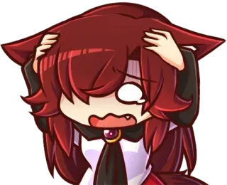 😭 Anime, Manga, Kawaii, Cartoon, Bezorgd, Personage, Expressie, Emoties telegram sticker