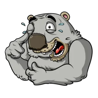 😂 การ์ตูน, หมี, วอมแบท, สัตว์, ภาพประกอบ, ตลก telegram sticker