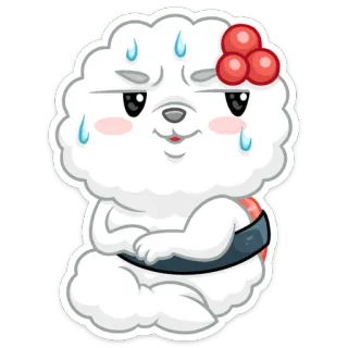 😬 милый, суши, мультфильм, облако, животное telegram sticker