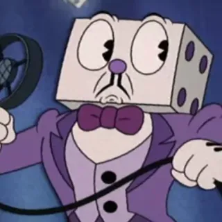 💭 King Dice Cuphead cuphead, könig würfel, cartoon, würfel, charakter telegram sticker