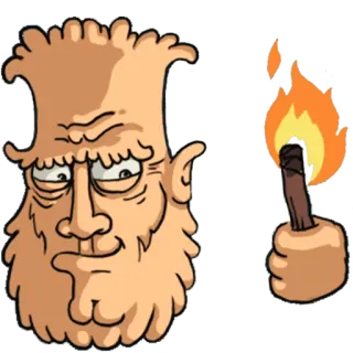 🔥 ไฟฉาย, การ์ตูน, คน, ไฟ telegram sticker