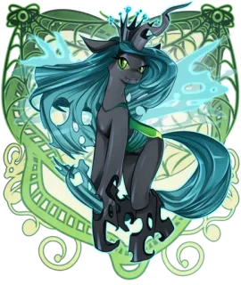 😊 Queen Chrysalis My Little Pony Queen Chrysalis, My Little Pony, vilão, pônei, fanart telegram sticker