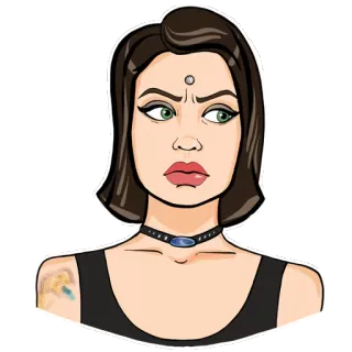 😕 woman, girl, cartoon, sticker, female, avatar telegram sticker