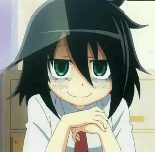 😈 Tomoko Kuroki WataMote 动漫, 漫画, 角色, 友子, 丧女, 女孩 whatsapp sticker