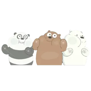 🐼 Desenho animado, Ursos, We Bare Bears, Panda, Grizzly, Urso polar telegram sticker