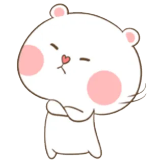 🤔 beer, schattig, cartoon, dier, sticker, witte beer telegram sticker