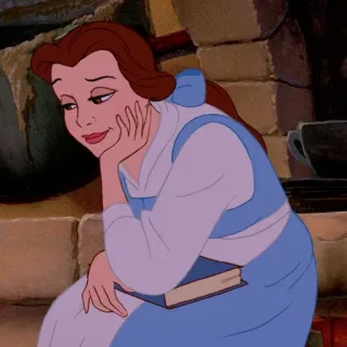 🥀 Belle Beauty and the Beast Belle, Disney, Beauty and the Beast, cartoon, book telegram sticker