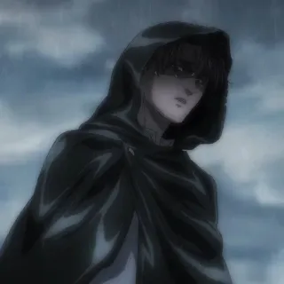☁️ anime, character, hood, rain, pensive, emo telegram sticker