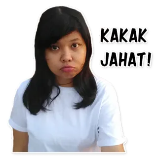 😠 KAKAK JAHAT! mulher, retrato, indonésio, Kakak, mau, adesivo telegram sticker