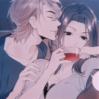 🍡 pasangan, cinta, romantis, anime, seni, imut telegram sticker