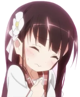 😟 Аниме, Девушка, Мило, Мультфильм, Смущенный, Краснеющий telegram sticker