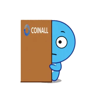 😒 COINALL moneta, crypto, cartone animato, blu, azienda, logo telegram sticker