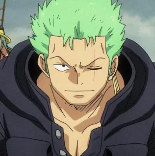 🌽 Zoro One Piece anime, one piece, roronoa zoro, swordsman, pirate, green hair telegram sticker