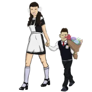 👨‍🎓 school, students, flowers, uniforms, children telegram sticker