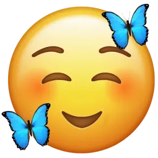🦋 이모지, 미소, 나비, 행복, 귀여운 whatsapp sticker