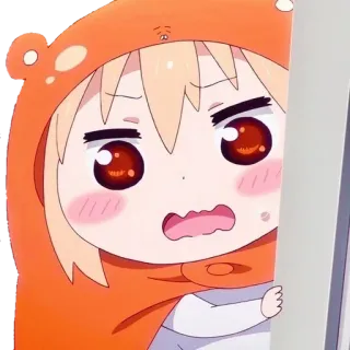 😧 Umaru Doma Himouto! Umaru-chan umaru, animé, dessin animé, mignon, en colère whatsapp sticker