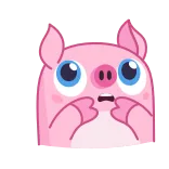 😨 豚, 動物, ピンク, かわいい, 漫画 telegram sticker